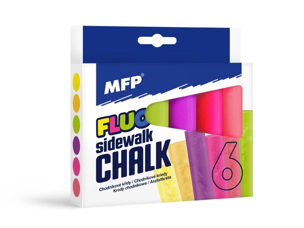 Aszfaltkréta M fluo gömbölyű 6 db vegyes színek