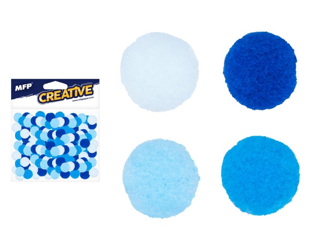 Pom pom golyók 1cm/120db kék vegyes