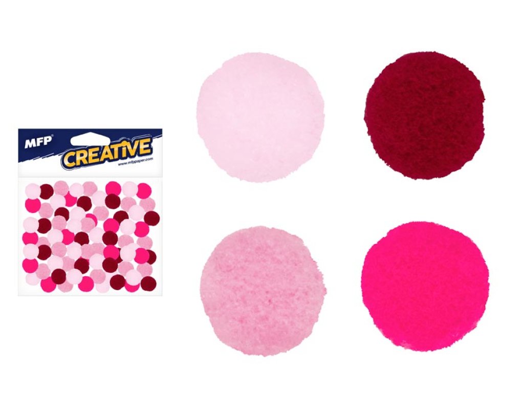 Pom pom golyók 1cm/120db rózsaszín vegyes