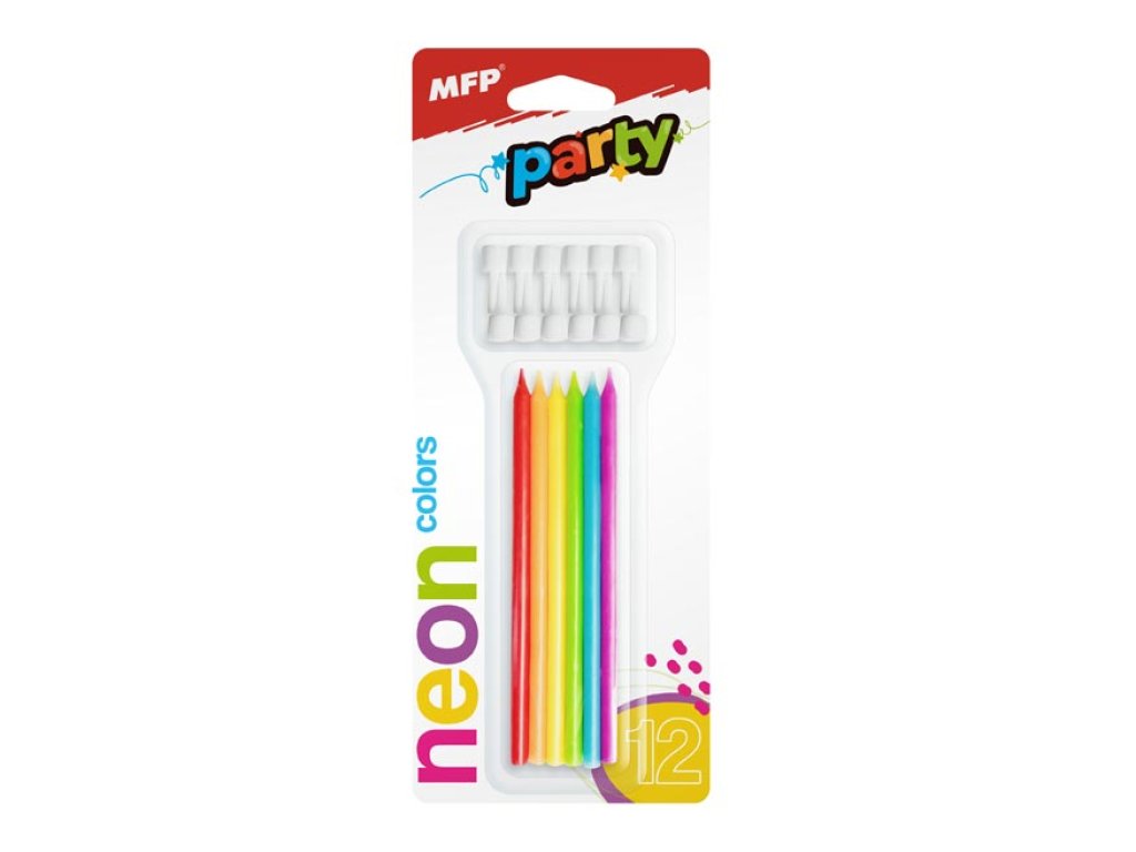 Tortagyertyák MFP neon 12db 12,5cm
